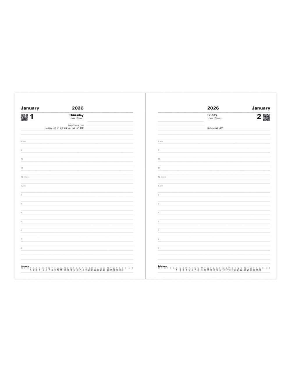 Letts of London Standard A5 Day to a Page Planner 2026 - English 26-C10XBY #color_red