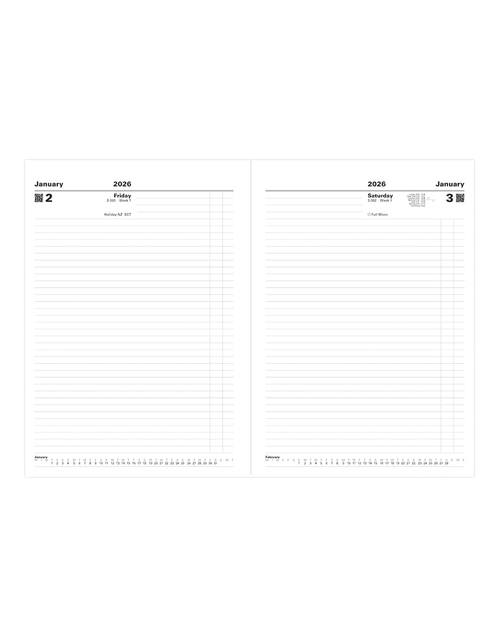 Letts of London Standard A4 Day to a Page Planner 2026 - English Black 26-C10ZBK #color_black