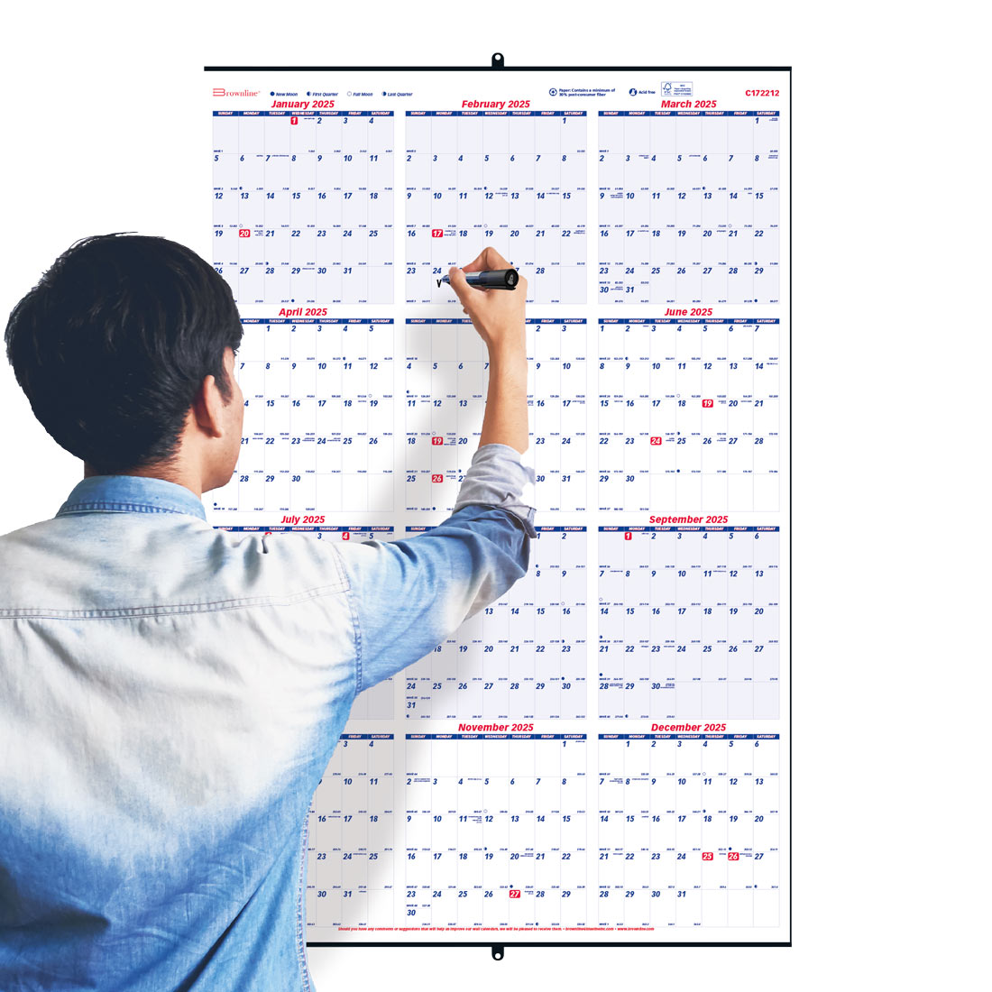 Brownline Yearly Wall Planner, 2026 C172212-26