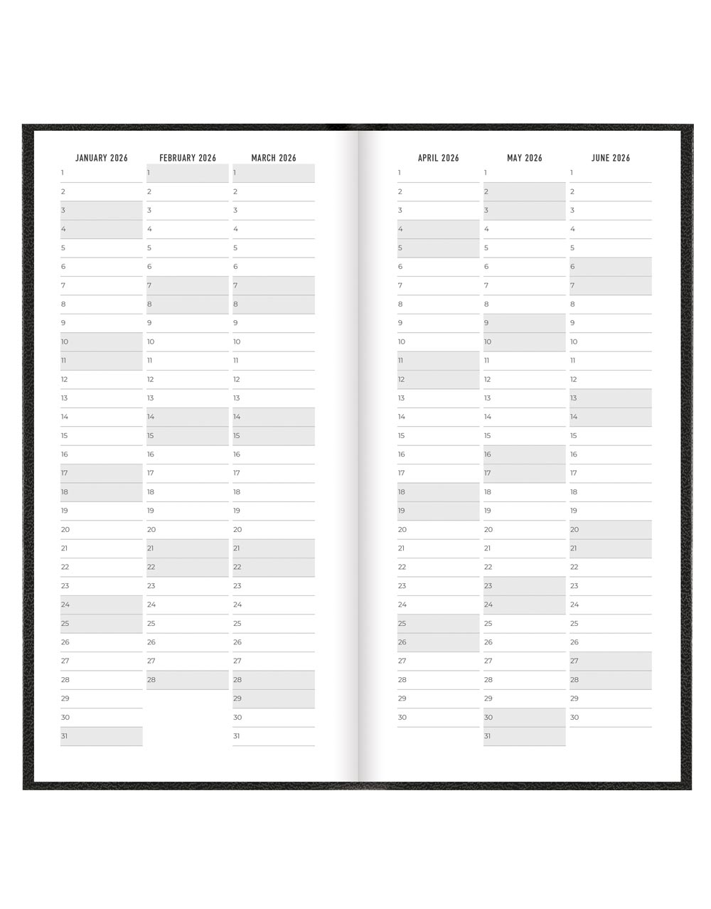 Letts of London Principal Compact Week to View Planner 2026 - English 26-C30NUBK #color_black