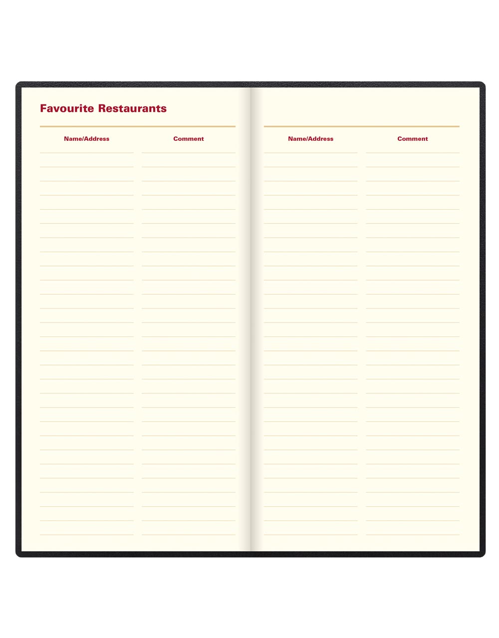 Letts of London Belgravia Slim Landscape Week to View Leather Diary with Appointments and Planners 2026 Black 26-C33SBK #color_black