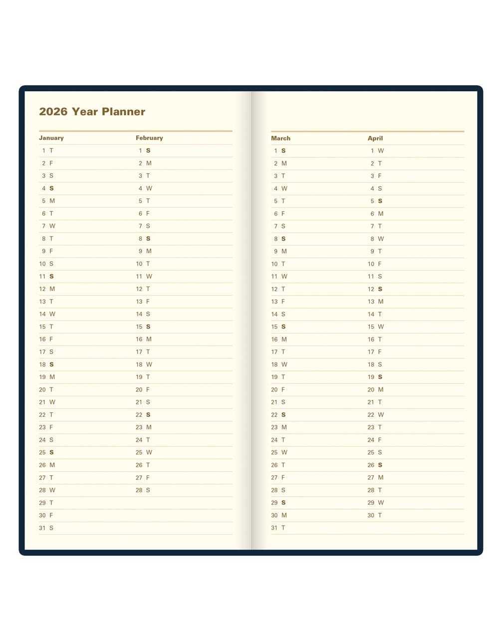 Letts of London Signature Slim Week to View Leather Diary with Planners 2026 - English Blue 26-C38SUBE #color_blue