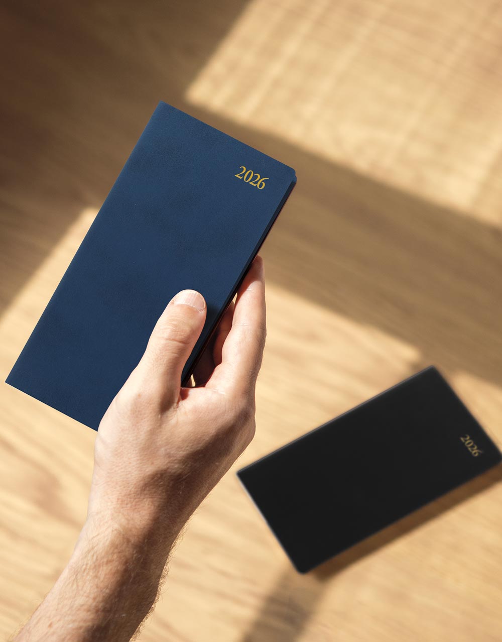 Letts of London Signature Slim Week to View Leather Diary with Planners 2026 - English Blue 26-C38SUBE #color_blue