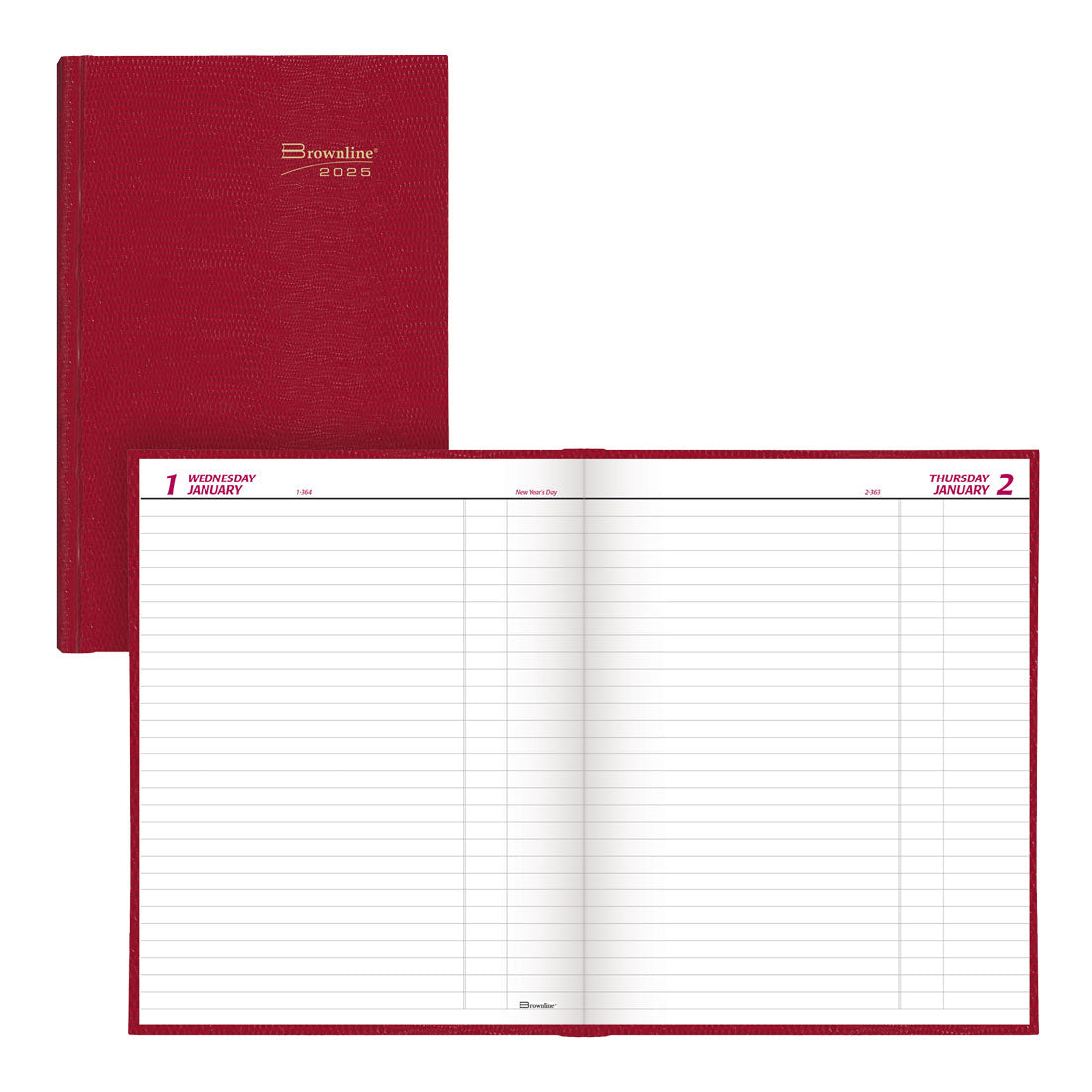 Daily Planner 2025, English (C550.BLK25, C550.RED25) Brownline
