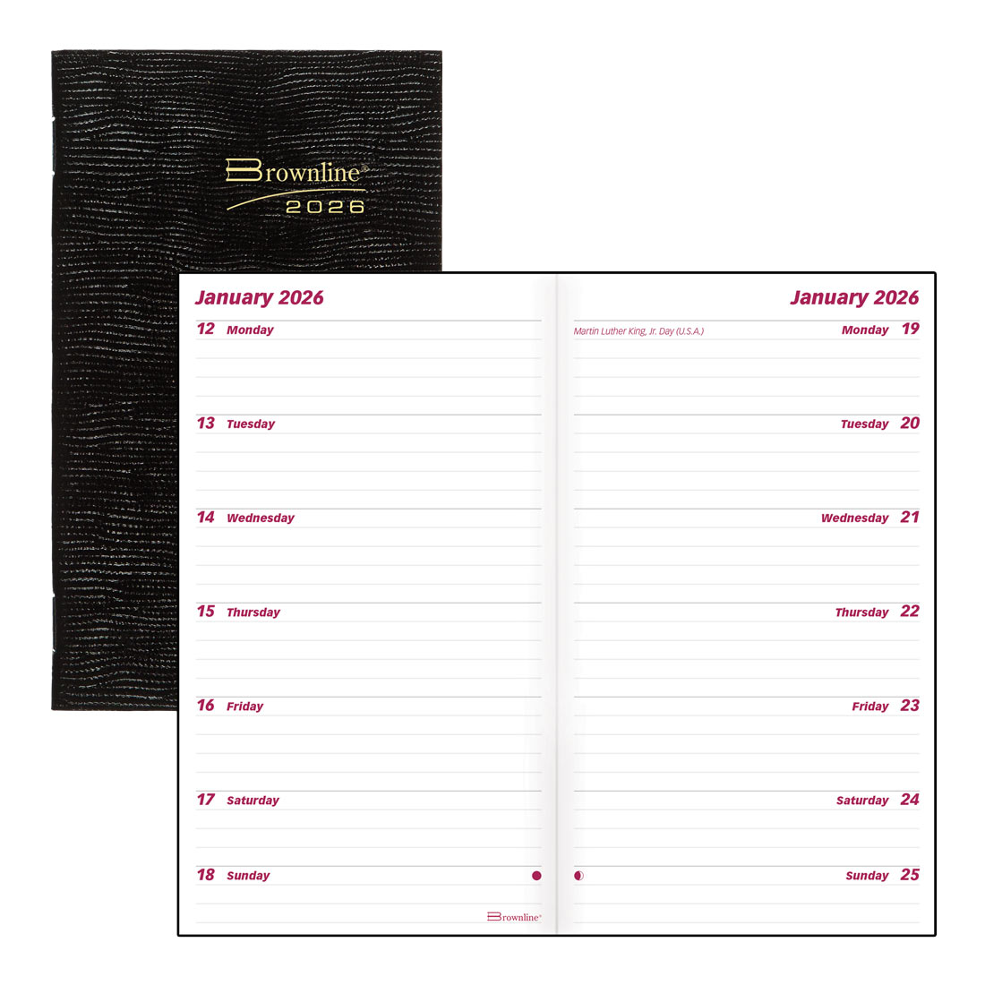 Brownline Essential Two-Week Pocket Planner, Black, 2026 C5626.81Z-26