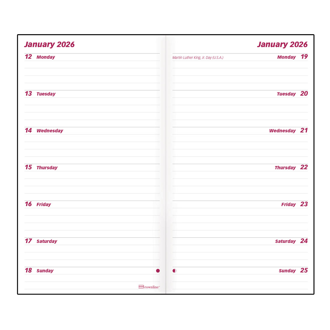 Brownline Essential Two-Week Pocket Planner, Black, 2026 C5626.81Z-26