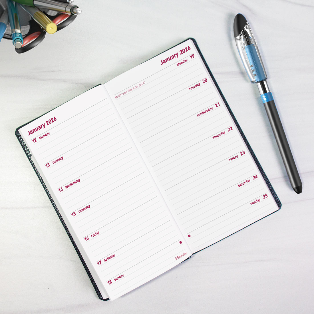 Brownline Essential Two-Week Pocket Planner, Black, 2026 C5626.81Z-26