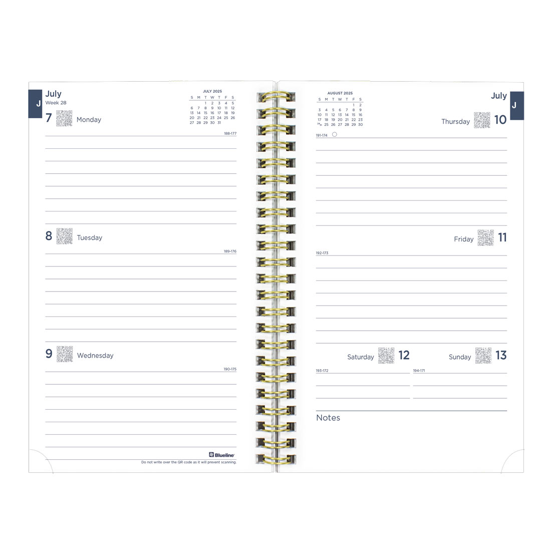 Academic Weekly Planner, Marble, 2025-2026, Blueline CA114PI-26 #color_marble-green