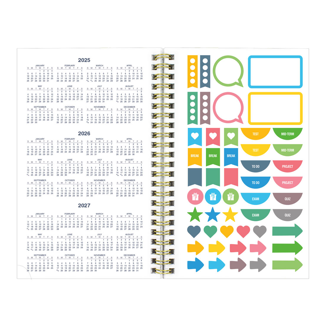 Academic Weekly Planner, Marble, 2025-2026, Blueline CA114PI-26 #color_marble-green