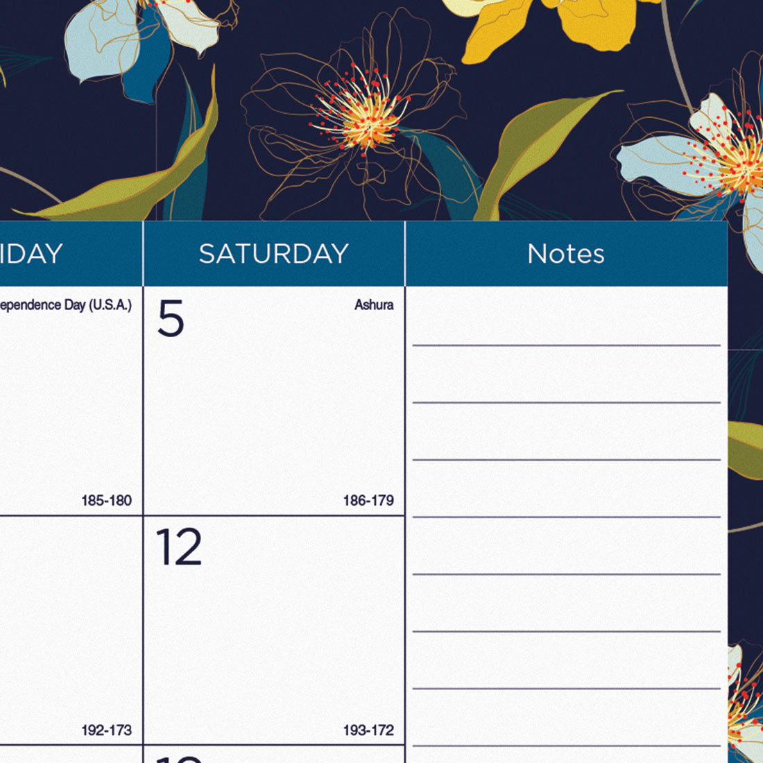Academic 18-Month Desk Pad Calendar, Blossom, 2025-2026, Blueline CA1716BD-26 #color_default-title