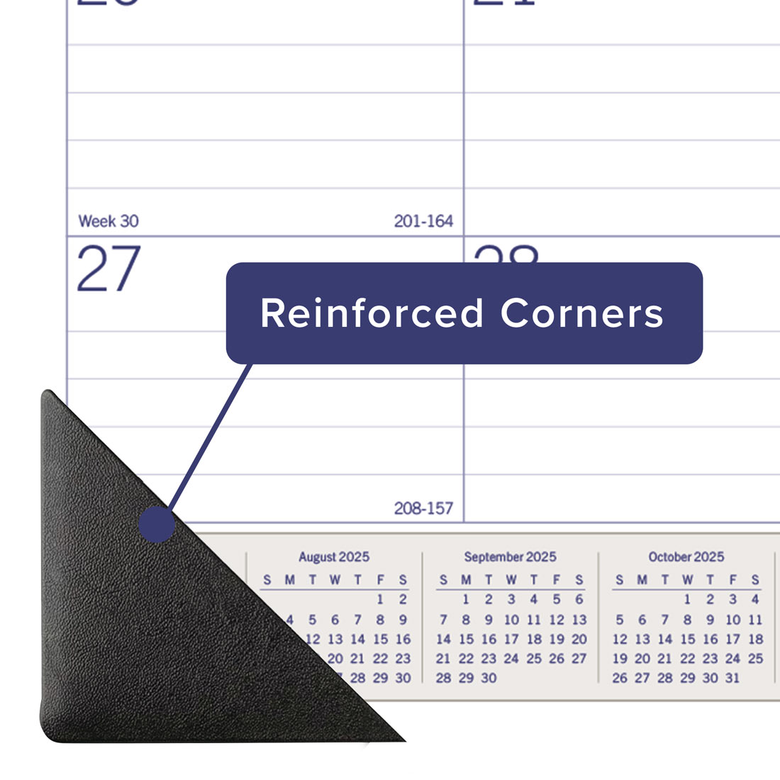 DuraGlobe™ Academic Monthly Desk Pad, Bamboo, 2025-2026, Blueline CA177227-26 #color_default-title