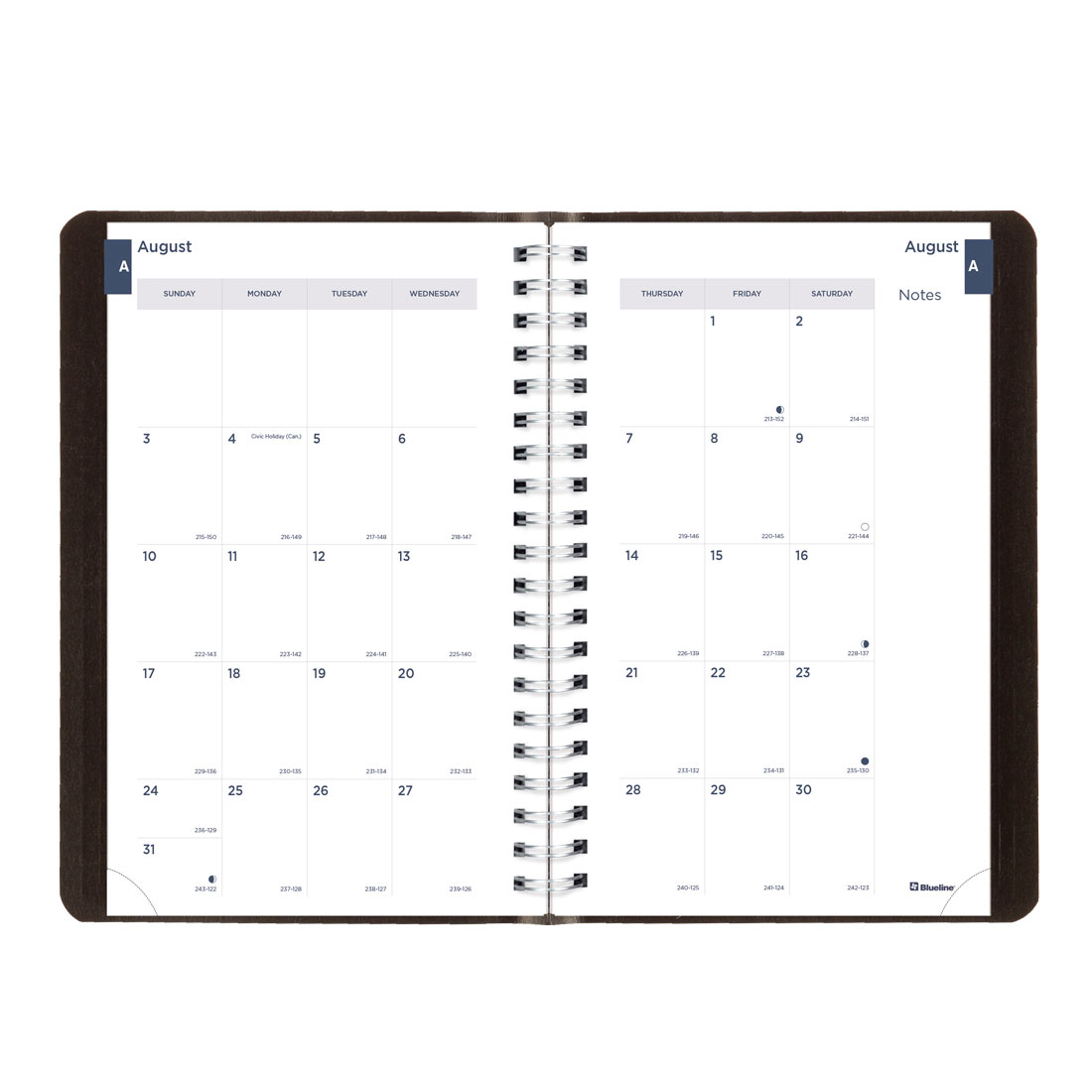 Academic Daily Planner, Classic Black, 2025-2026, Blueline CA201.BLK-26 #color_black