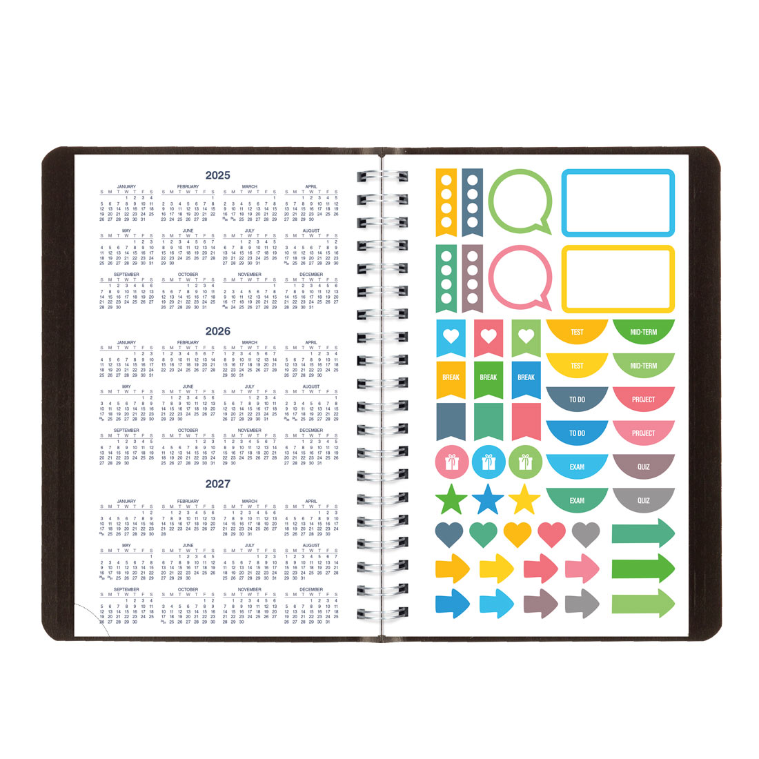 Academic Daily Planner, Classic Black, 2025-2026, Blueline CA201.BLK-26 #color_black