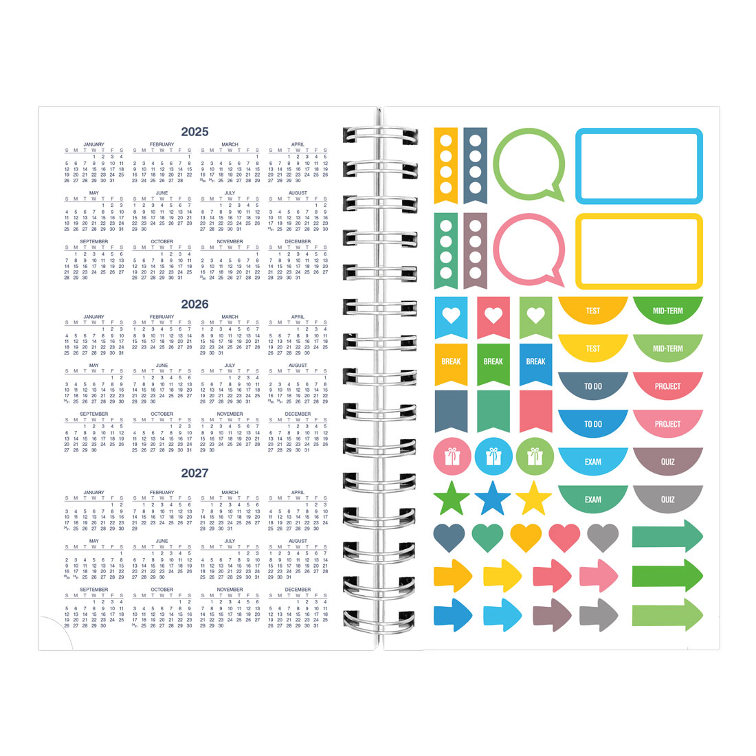 Academic Daily Planner, Blossom, 2025-2026, Blueline CA214PG-26 #color_blossom-white