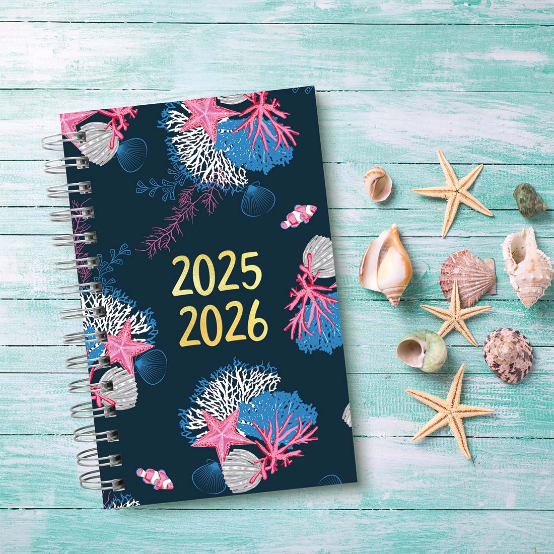 Academic Daily Planner, Under the Sea, 2025-2026, Blueline CA214PH-26 #color_starfish