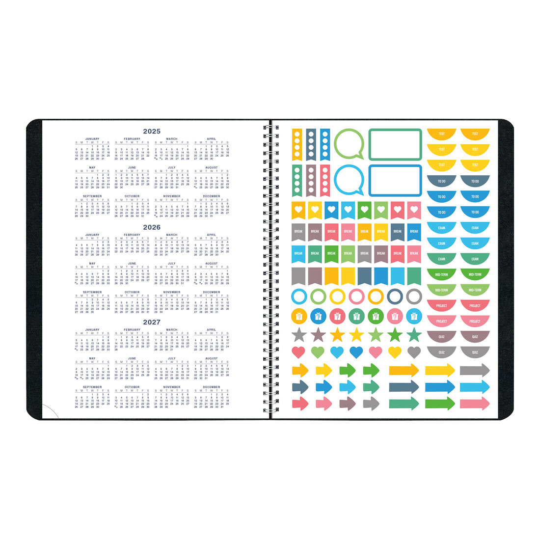 Academic Monthly Planner, Classic Black, 2025-2026, Blueline CA701.BLK-26 #color_black