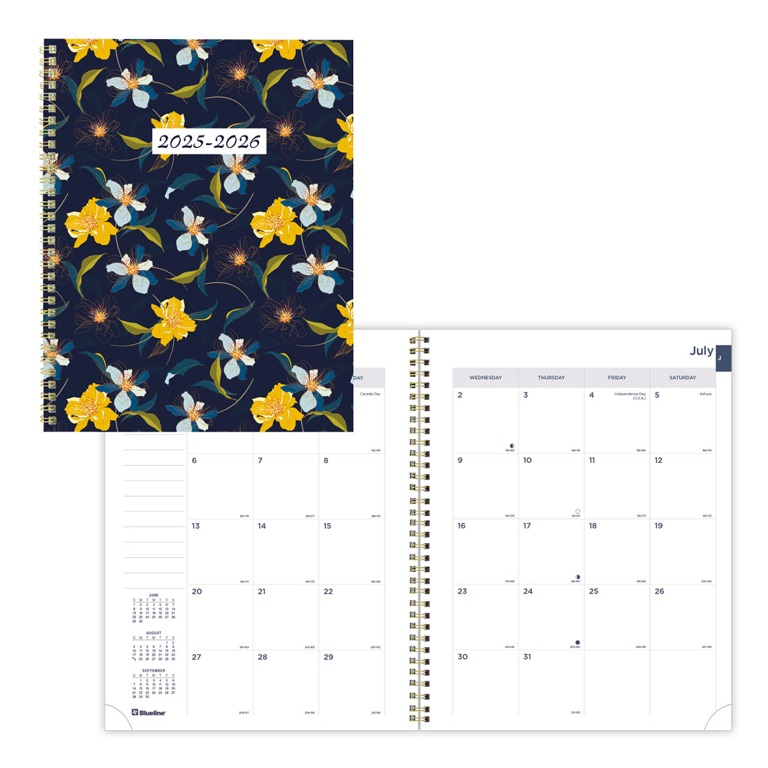 Academic Monthly Planner, Blossom, 2025-2026, Blueline CA714PG-26 #color_blossom-navy