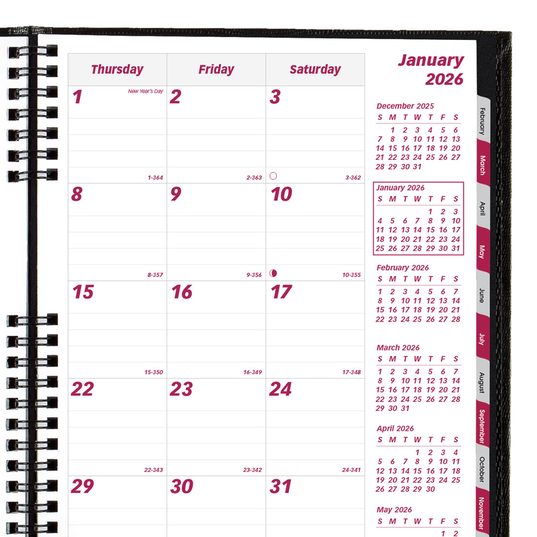 Brownline CoilPro™ Monthly Planner, 14 Months, Black, 2026 CB1200C.BLK-26