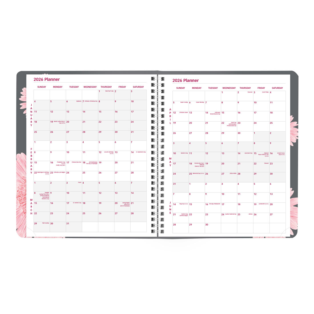 Brownline Pink Daisy Monthly Planner, 2026 CB1200G.05-26