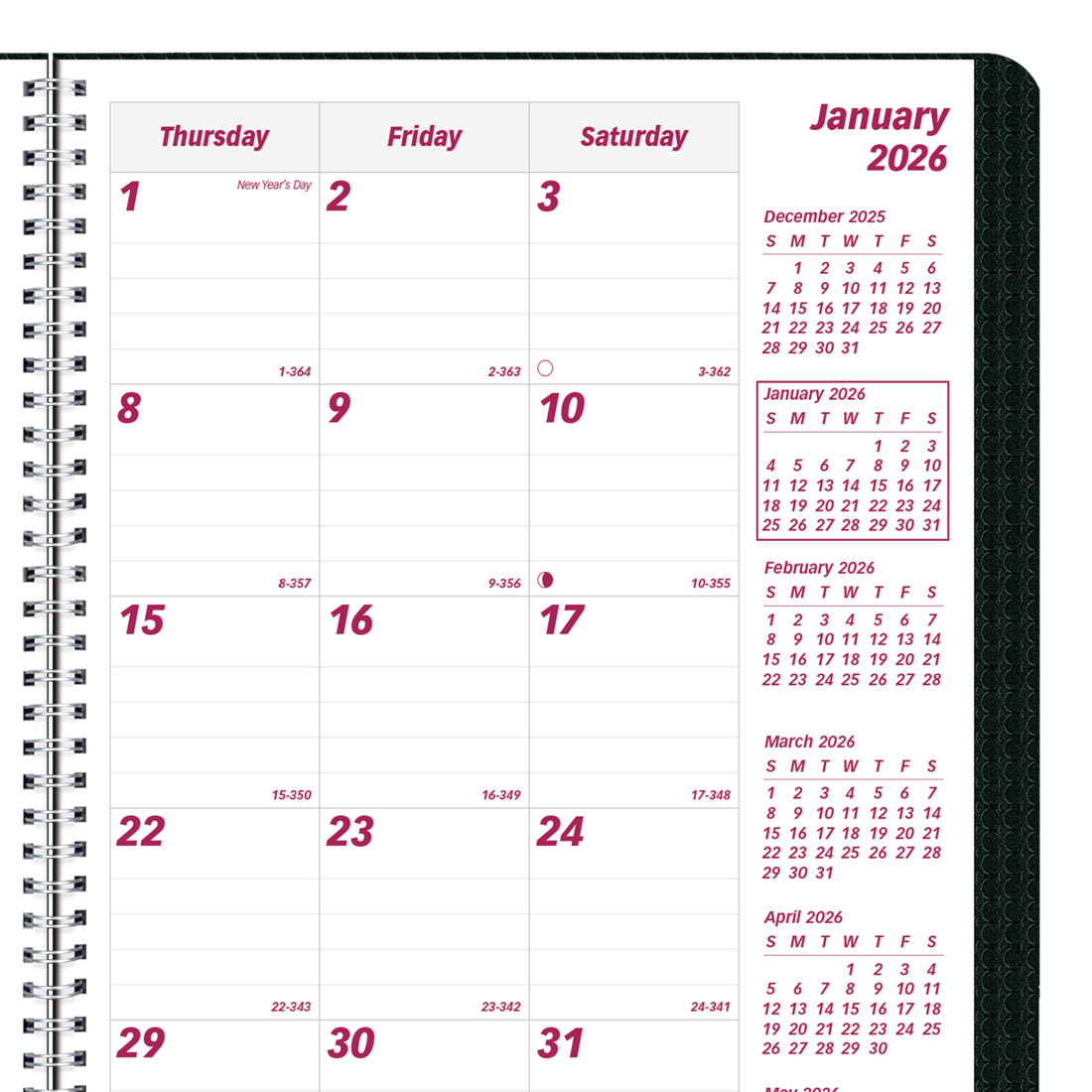 Brownline DuraFlex Monthly Planner, Black, 2026 CB1200V.BLK-25