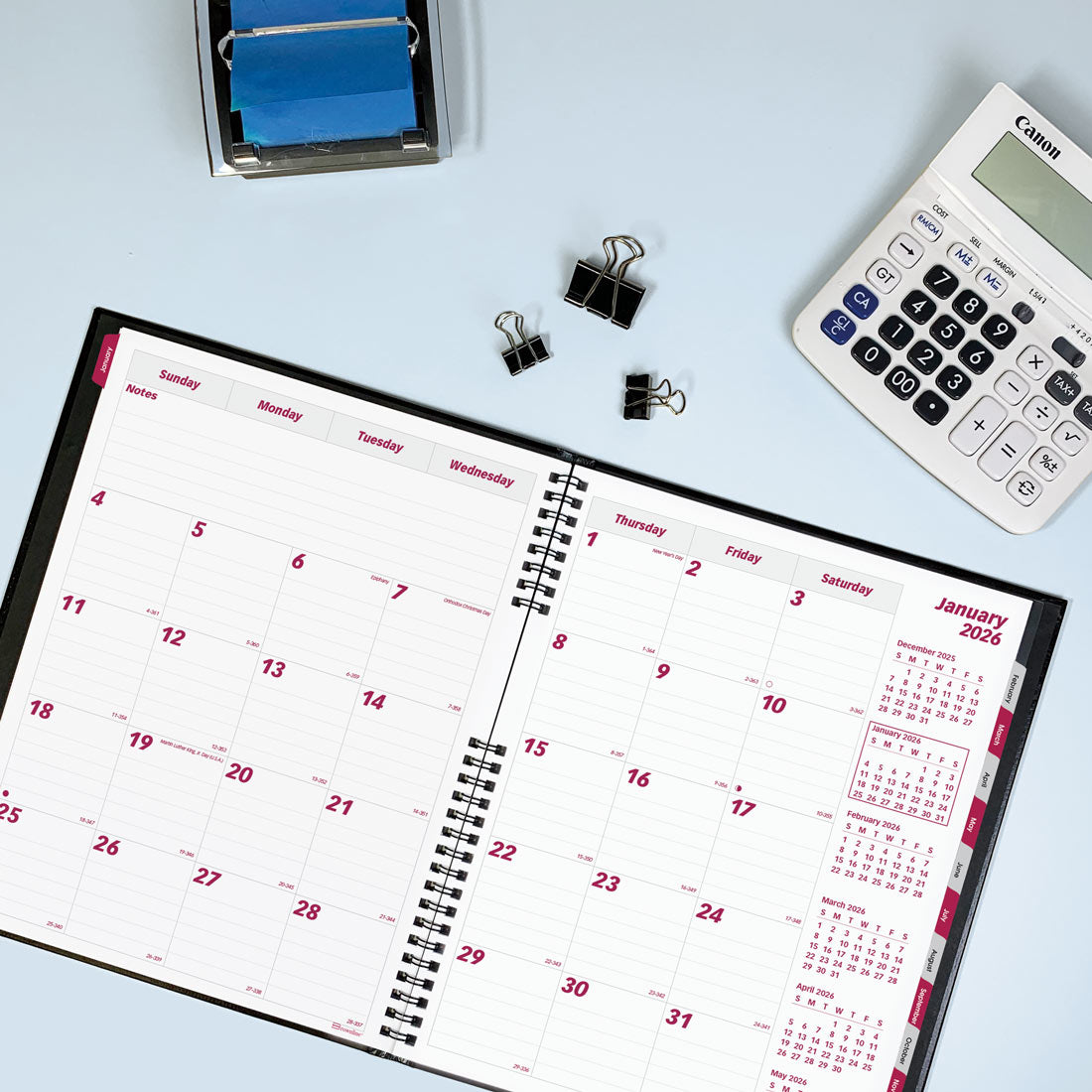 Brownline CoilPro™ Monthly Planner, 14 Months, Black, 2026 CB1262C.BLK-26