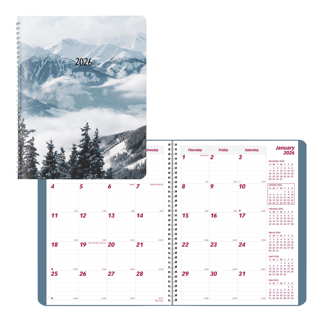 Brownline Mountain Monthly Planner, 2026 CB1262G.03-26 #color_snow