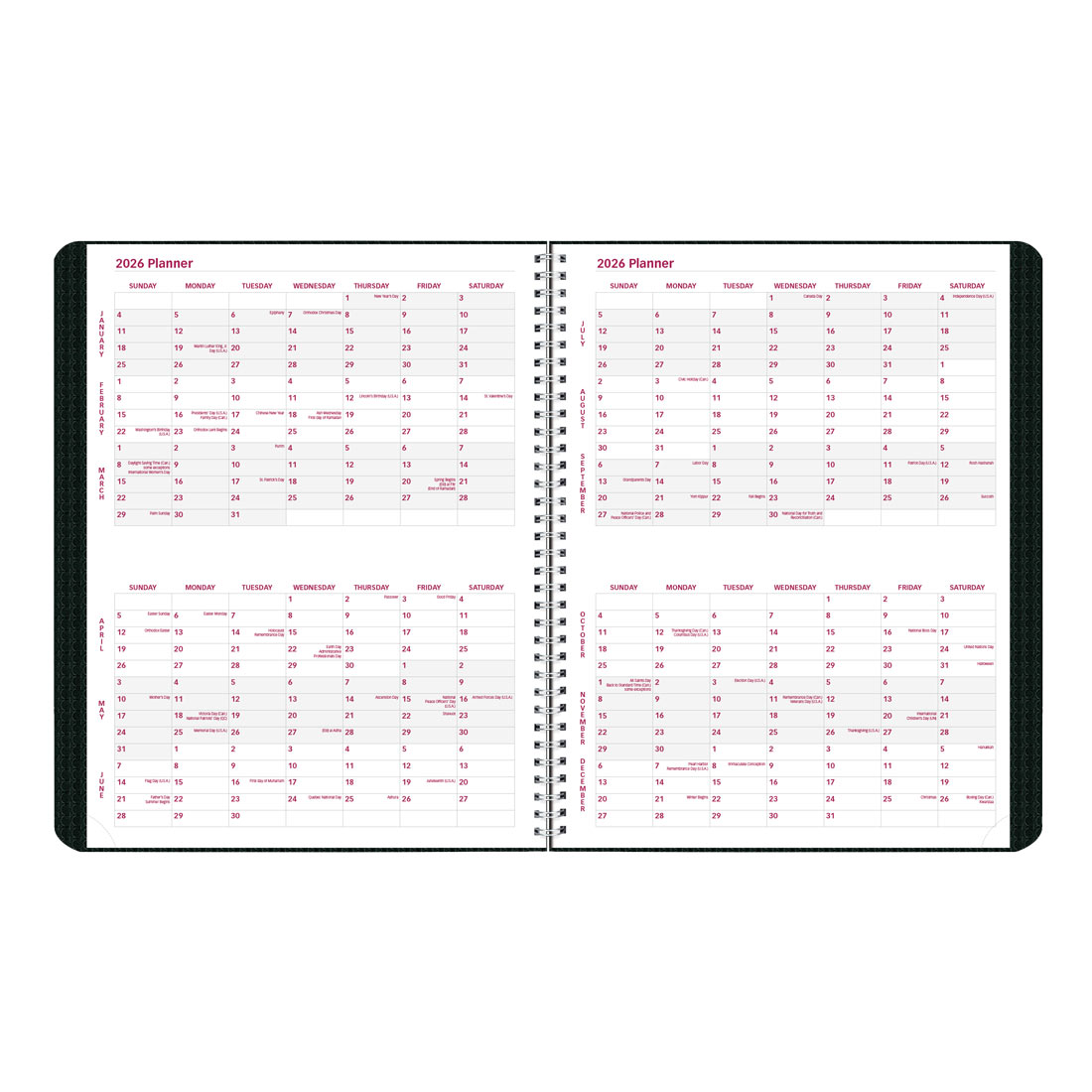 Brownline DuraFlex Monthly Planner, Black, 2026 CB1200V.BLK-25