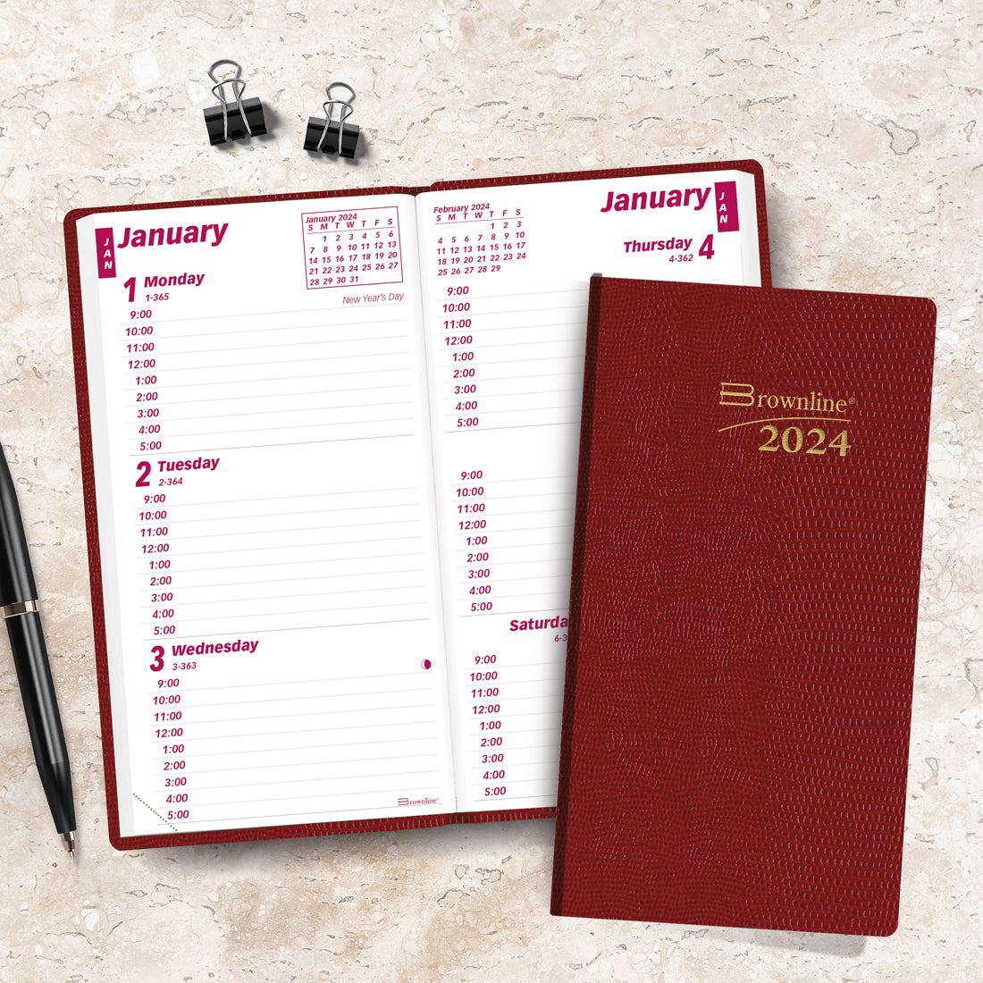 Weekly Pocket Planner 2024, Assorted colors