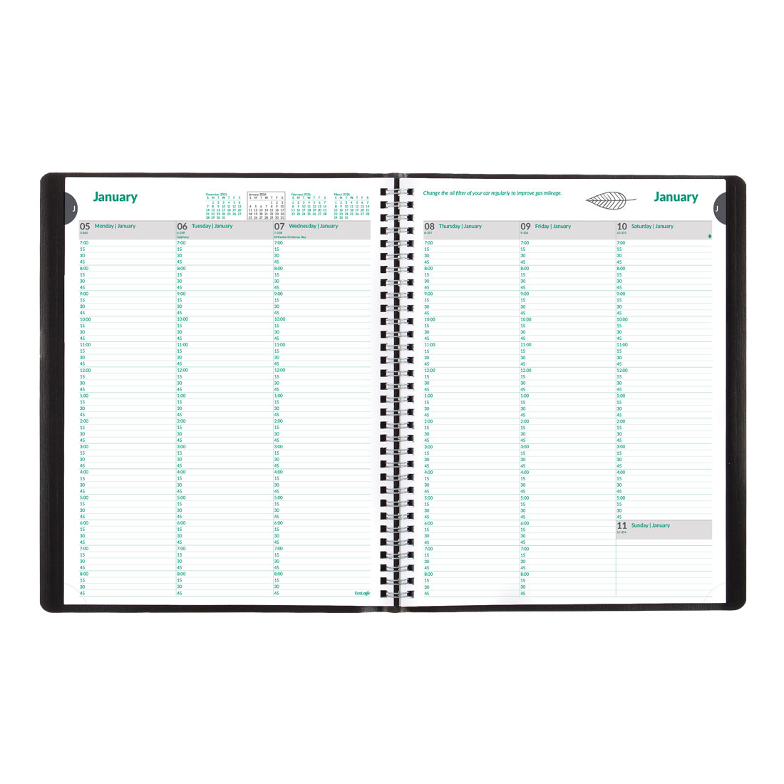 Brownline EcoLogix® Weekly Planner, Black, 2026 CB425W.BLK-26