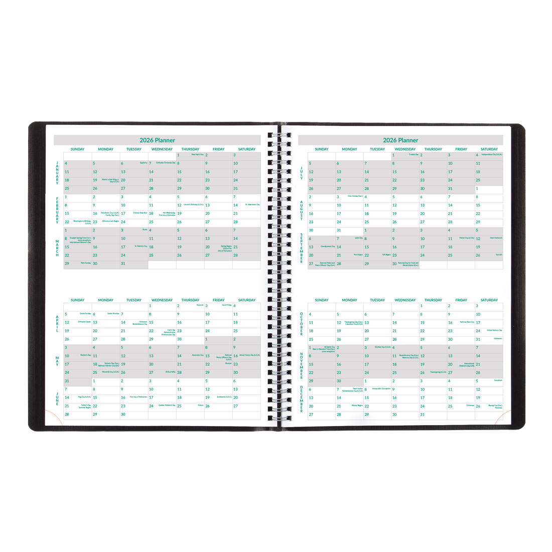 Brownline EcoLogix® Weekly Planner, Black, 2026 CB425W.BLK-26
