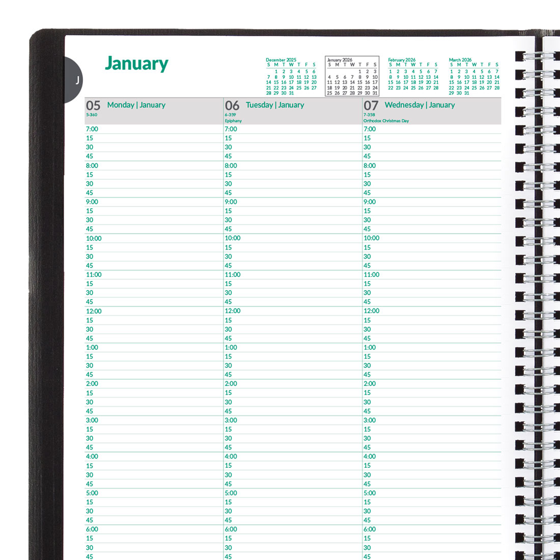 Brownline EcoLogix® Weekly Planner, Black, 2026 CB425W.BLK-26