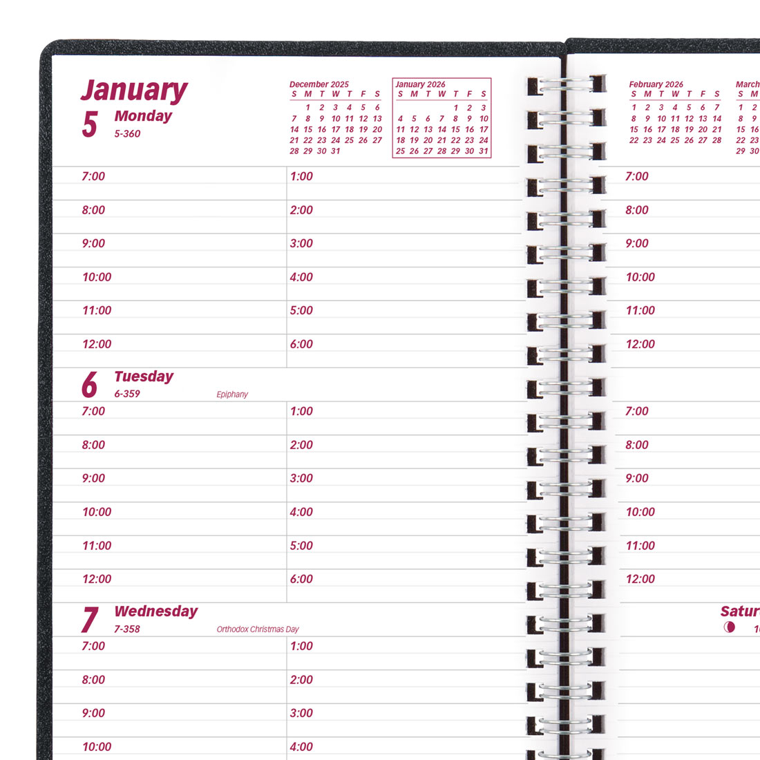 Brownline DuraFlex Weekly Planner, Black, 2026 CB75V.BLK-26