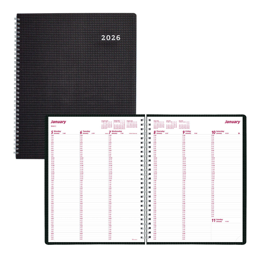 Brownline DuraFlex Weekly Appointment Book, 2026 CB950V.PUR-26, CB950V.BLK-26 #color_black