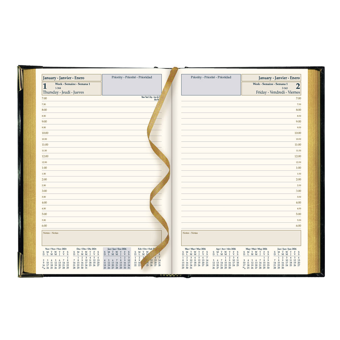 Brownline Executive Daily Planner, Black, 2026 CBE504.BLK-26