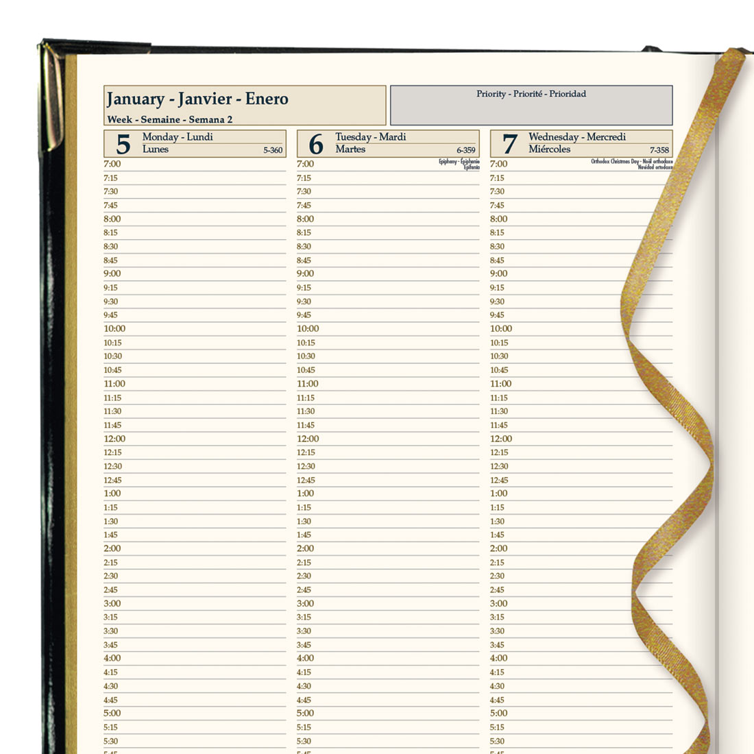 Brownline Executive Weekly Planner, Black, 2026 CBE512-26