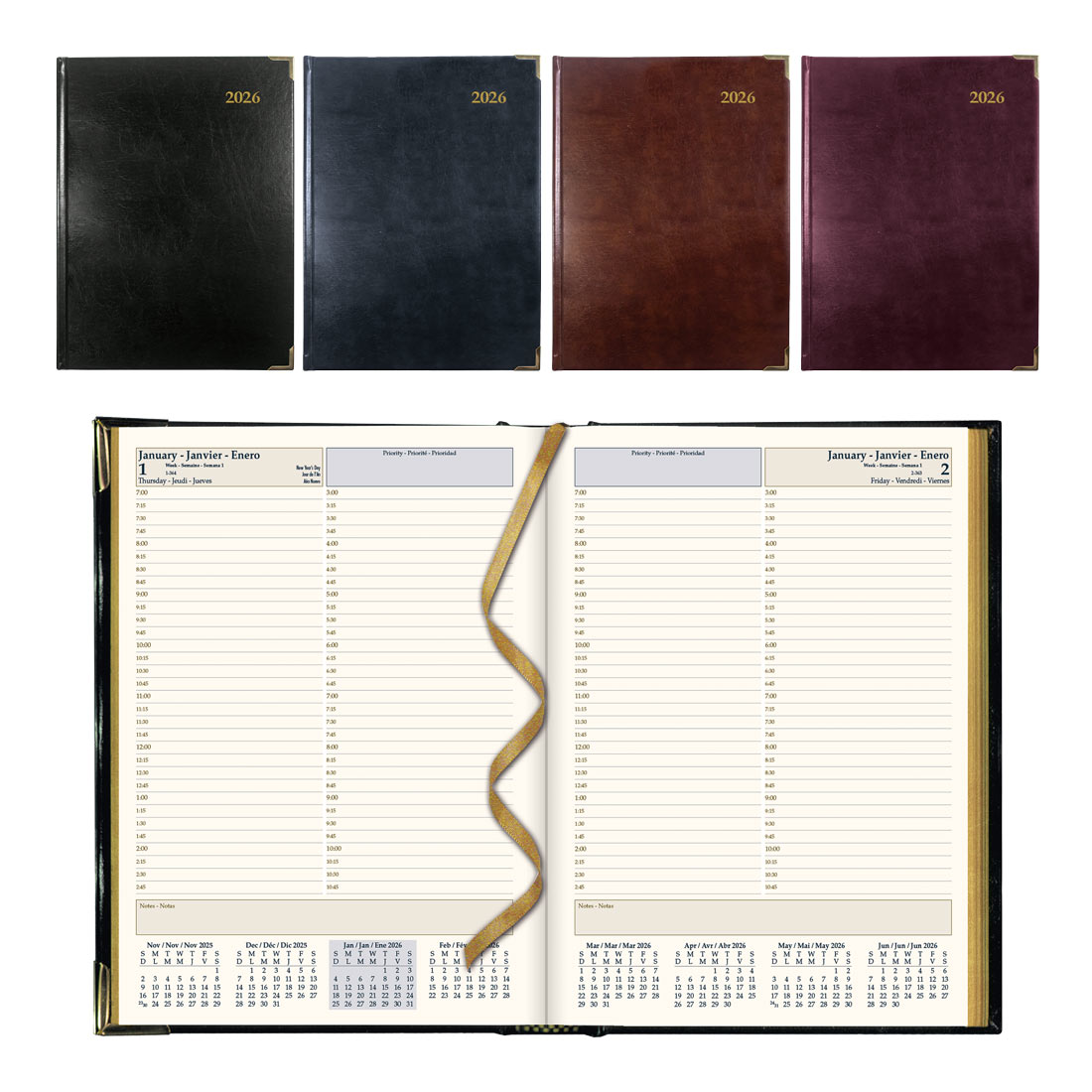 Brownline Executive Daily Planner, 2026, Assorted Colors CBE514.ASX-26