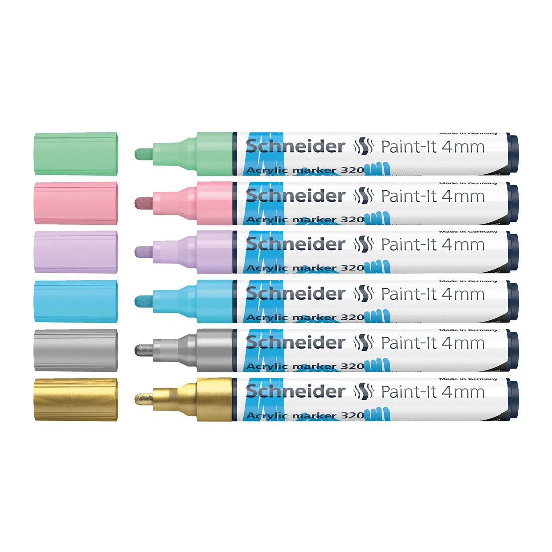 Paint-It 320 Acrylic Markers 4mm, Wallet 6 pieces - Assorted Pastels