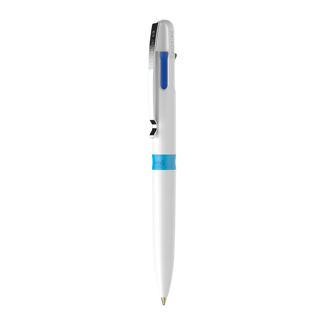 Take 4 Multi 4- Color Ballpoint Pens M, Box of 10 units - White/Blue