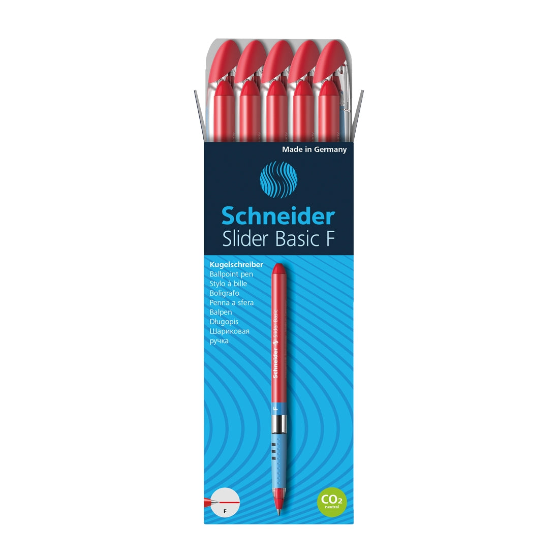 Slider BASIC Ballpoint Pens F, Box of 10#ink-color_red