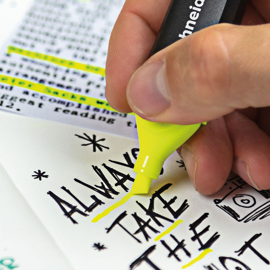 Job Highlighters, Wallet 4 pieces - Assorted