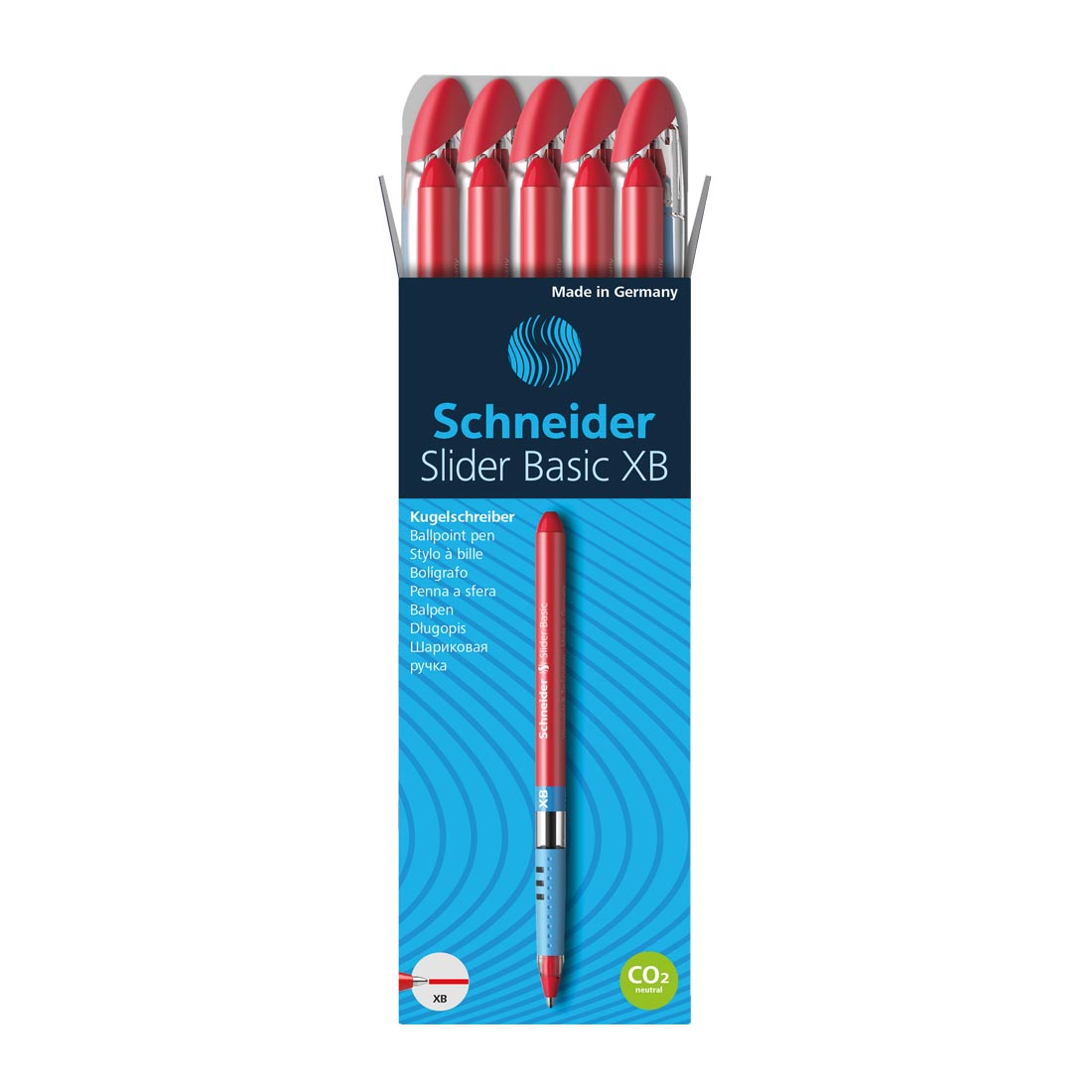 Slider BASIC Ballpoint Pens XB, Box of 10#ink-color_red