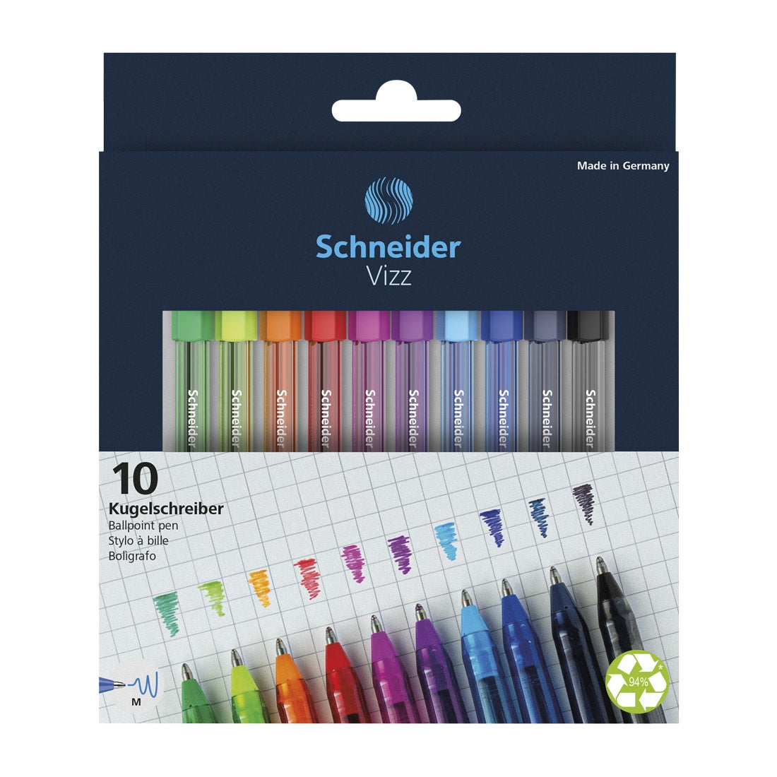 Vizz Ballpoint Pen XB, Wallet 10 pieces - Assorted