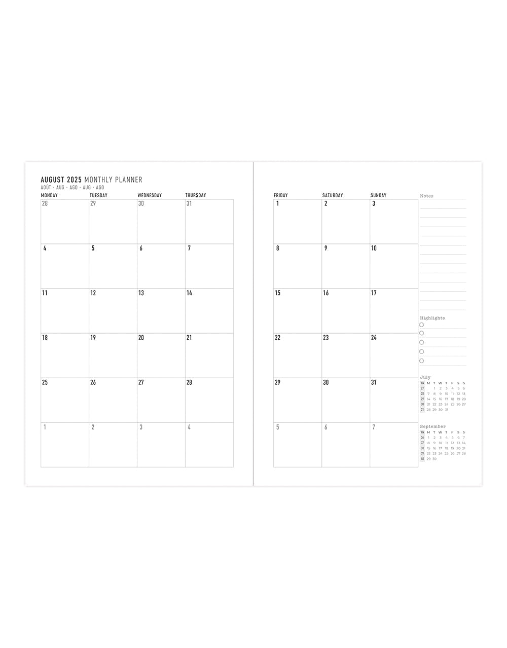 Letts Spring Valley A5 Week to View 18-Month Planner 2025-2026 - Multilanguage 26-031798 #color_green