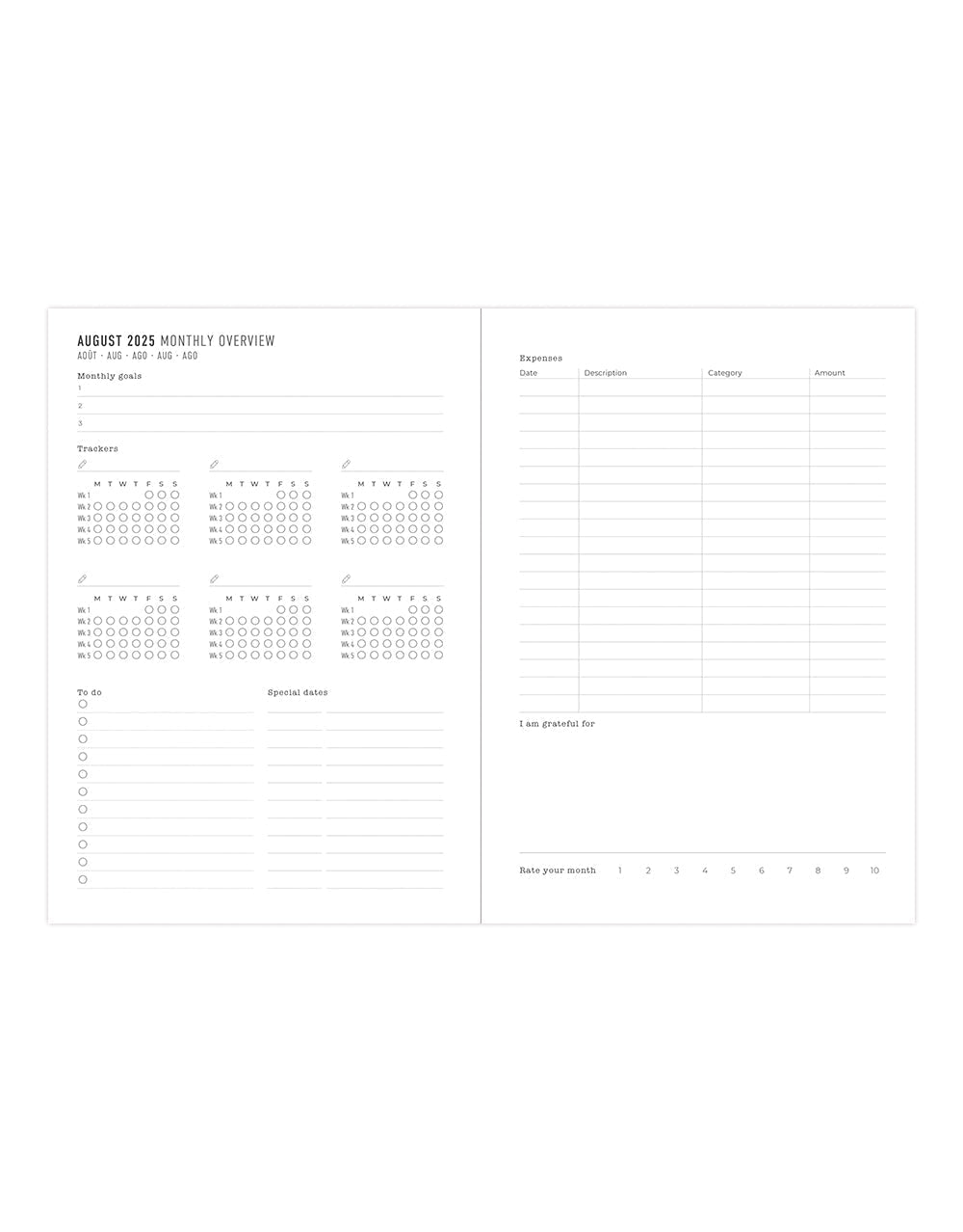 Letts Spring Valley A5 Week to View 18-Month Planner 2025-2026 - Multilanguage 26-031798 #color_green