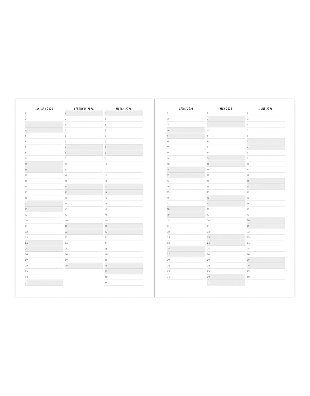 Letts of London Titanium A5 Week to View Planner 2026 - Multilanguage Charcoal 26-082582 #color_charcoal