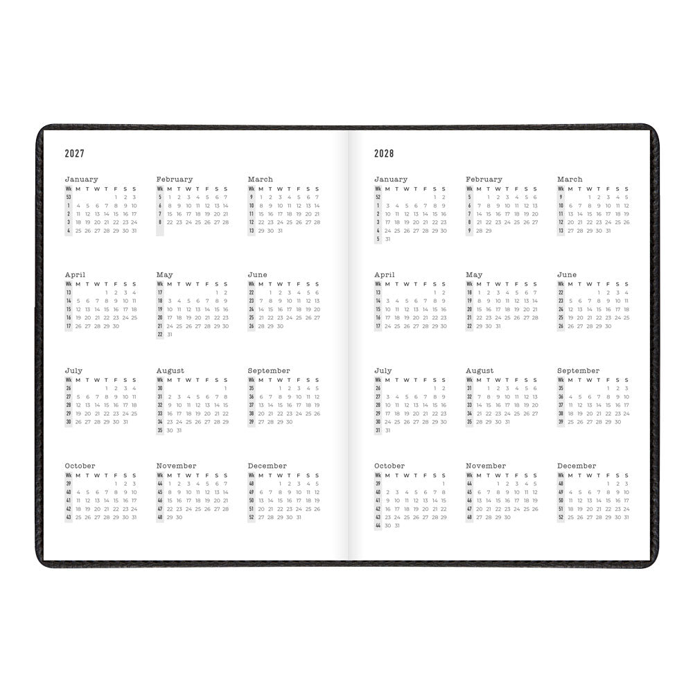 Letts A5 Weekly Planner, Milano, 2027 Black 27-080569#color_black