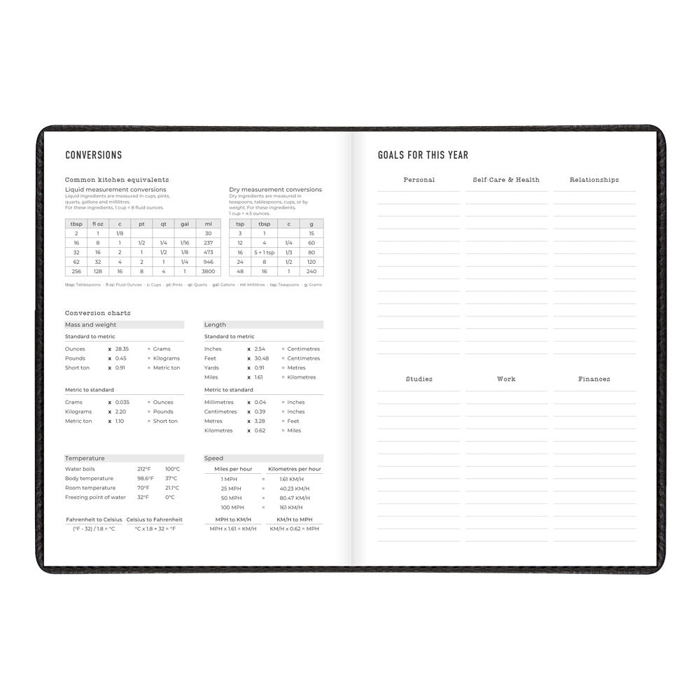 Letts A5 Weekly Planner, Milano, 2027 Black 27-080569#color_black
