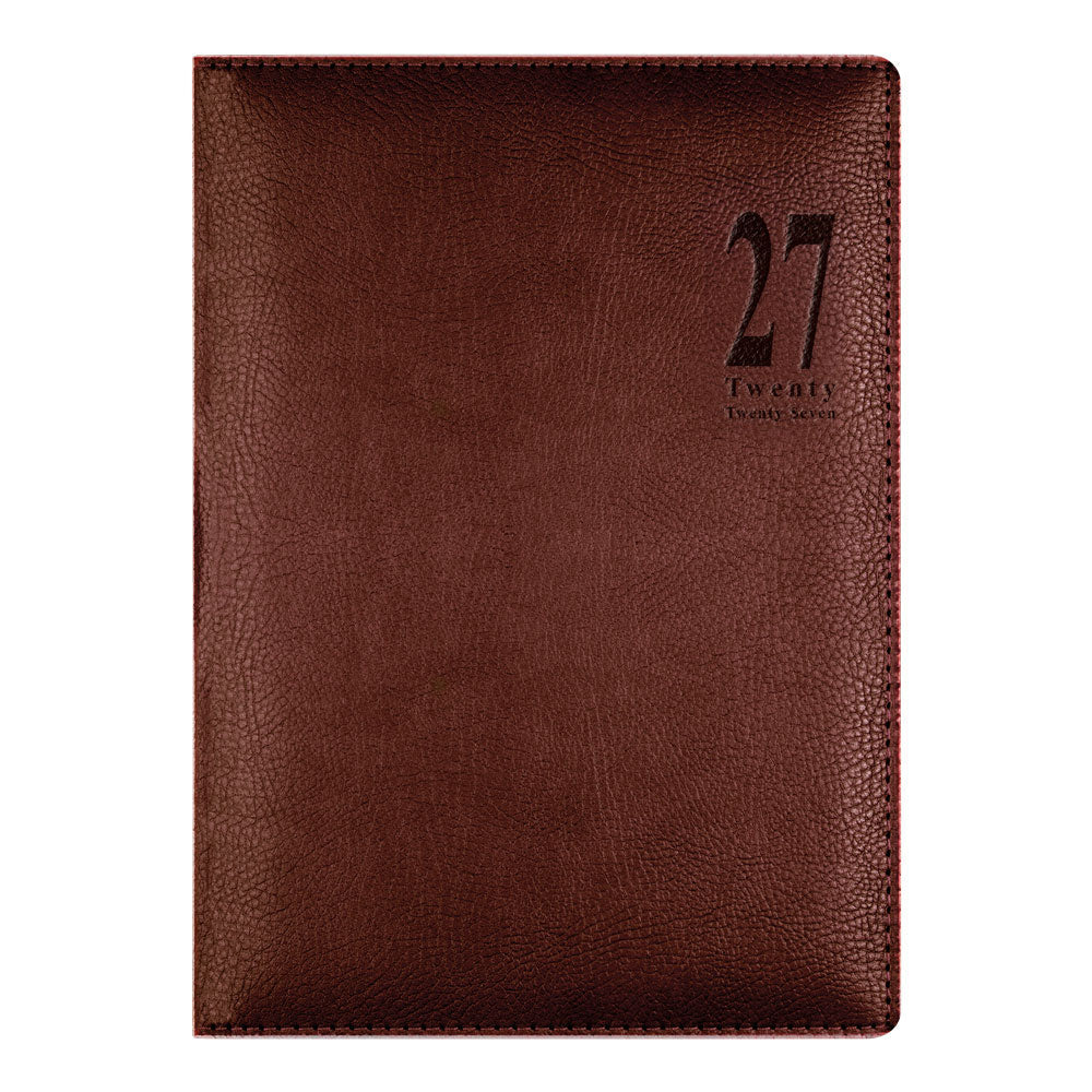 Letts A5 Weekly Planner, Milano, 2027 Chocolate 27-081170#color_chocolate