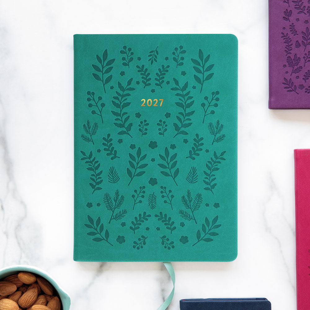 Letts A5 Weekly Planner, Woodland, 2027 Green 27-082161#color_woodland-green