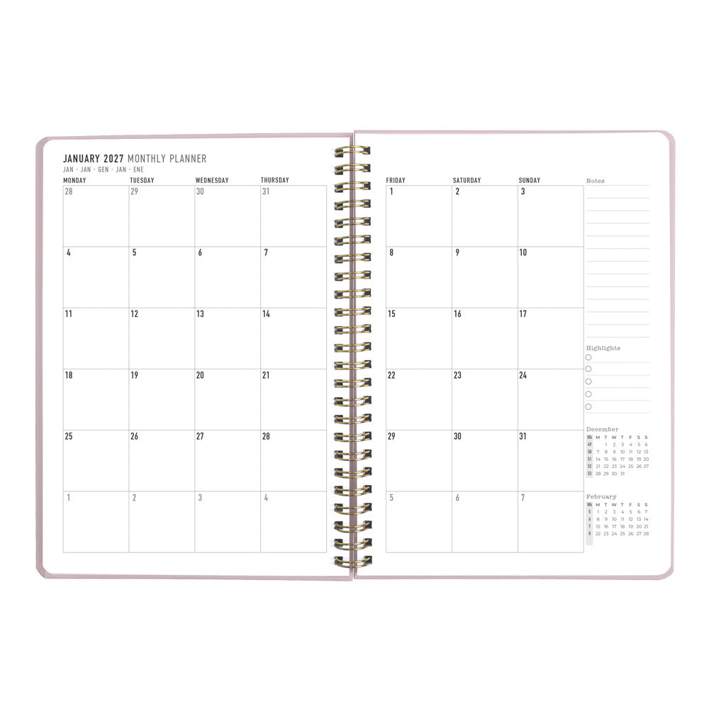 Letts A5 Weekly Planner, Celebrate, 2027 Rose 27-082185#color_rose